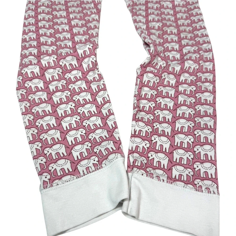 Roller Rabbit Elephant Pajama Set Kids Size 12 Pink Pima Cotton Made Peru PJ